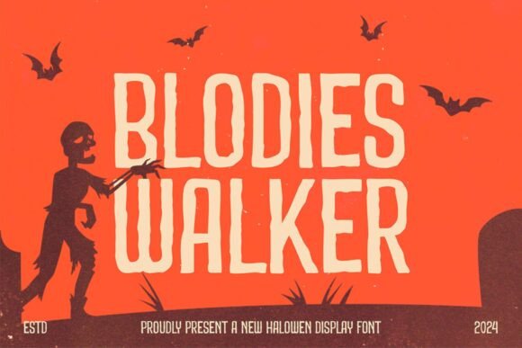 Blodies Walker: A Bold Display Typeface for Spooky Editorial Design